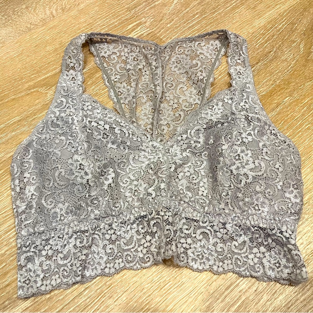 Soma Taupe Lace Racerback Bralette size Large